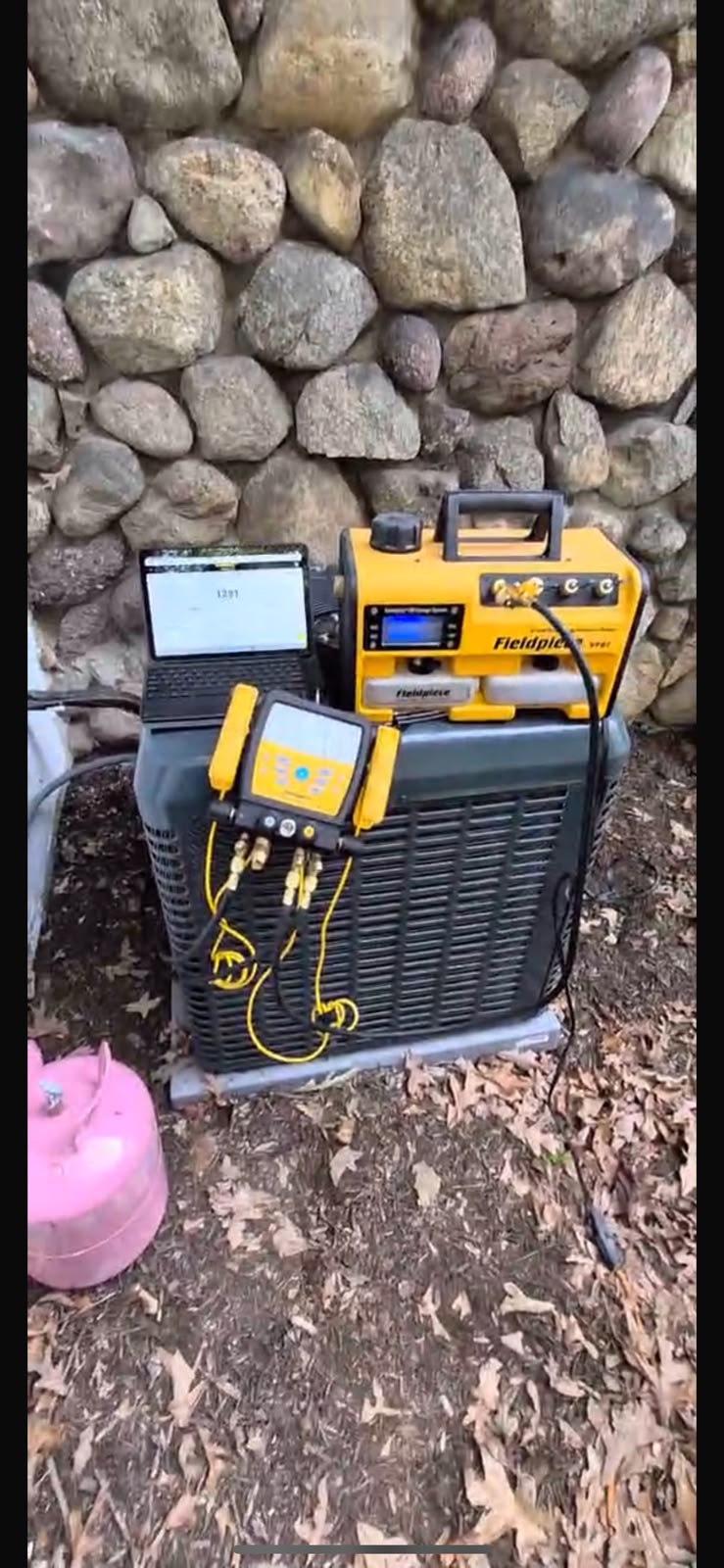 Equipo de climatización con instrumentos de diagnóstico
